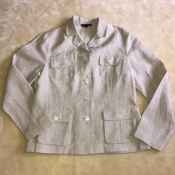 Coats | Lands End Linen Jacket | Poshmark